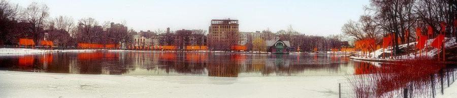 Christo, The Gates: Central Park, Harlem Lake